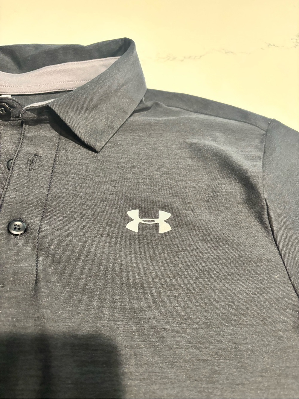 Under Armour Gray Men's Polo with White Logo